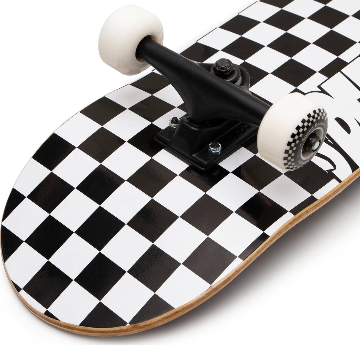 Speed Demons Checkers Complete Skateboard - Black/White 7.5"