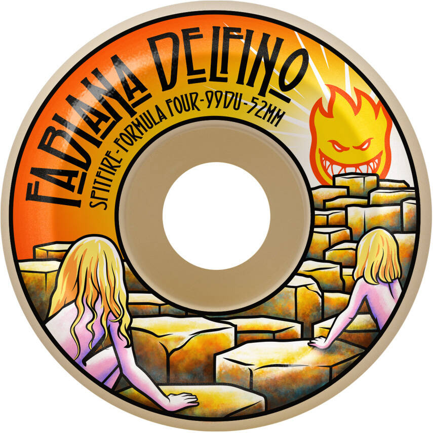 Spitfire Formula Four Fabiana Delfino Conical Full 99a Skateboard Wheels - White 52mm (Pack of 4)
