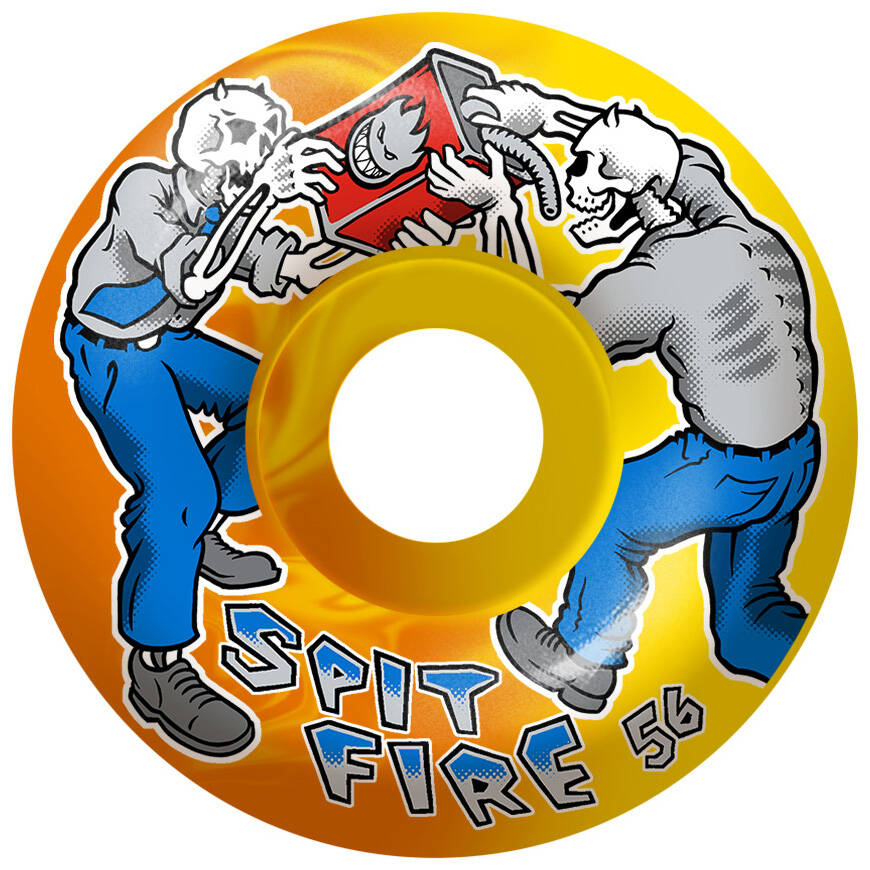 Spitfire Formula Four Firefight Classic 99a Skateboard Wheels - Yellow/Orange 56mm (Pack of 4)