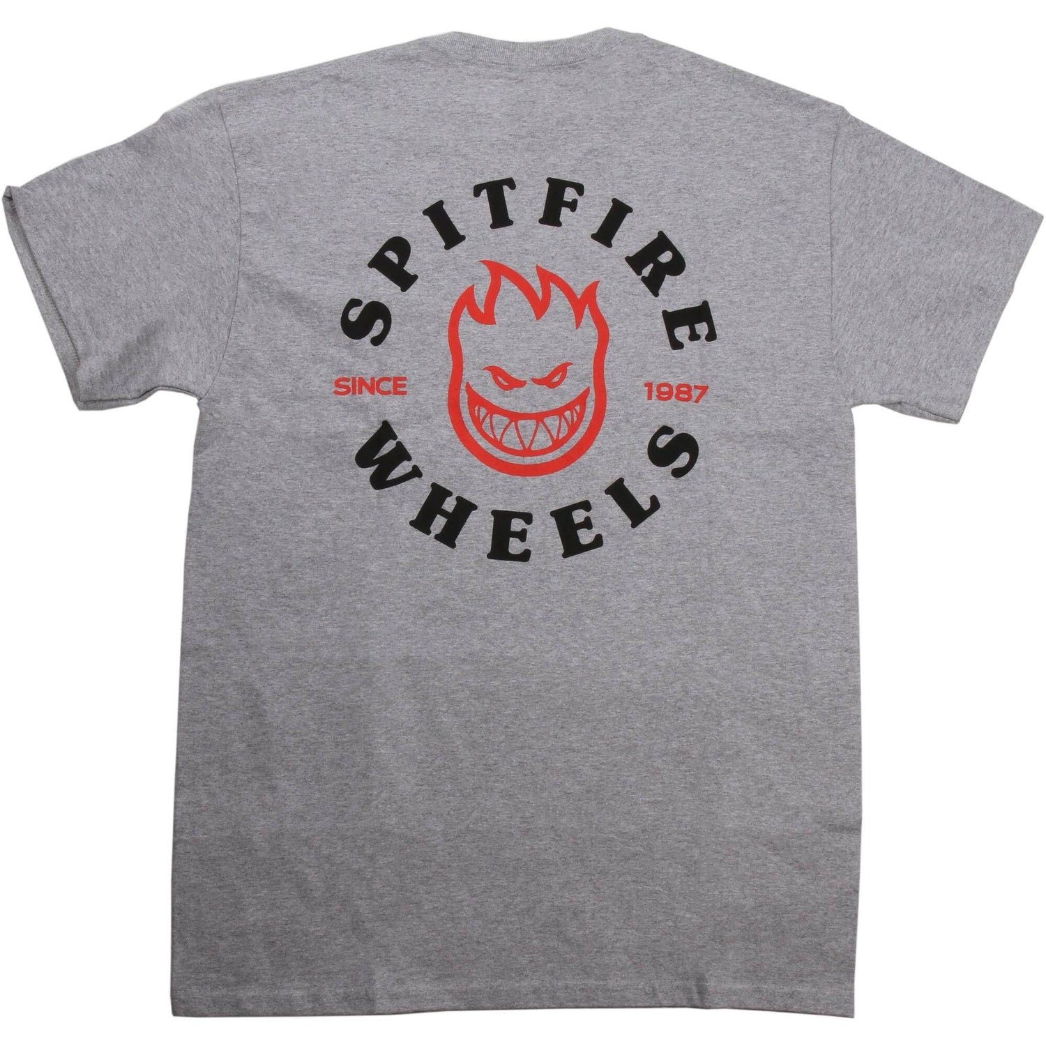 Spitfire Bighead Classic Pocket T Shirt - Athletic Heather/Red/Black