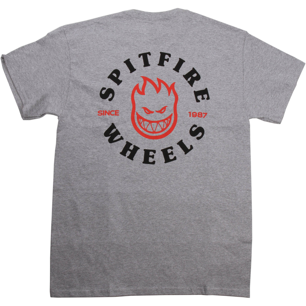 Spitfire Bighead Classic Pocket T Shirt - Athletic Heather/Red/Black MED