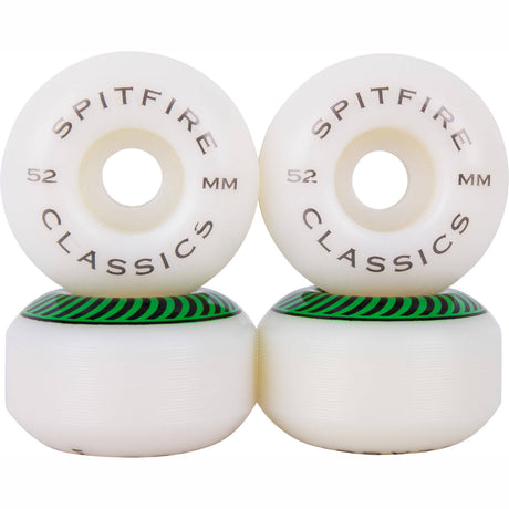Spitfire Classic 99D Skateboard Wheels - White/Green 52mm