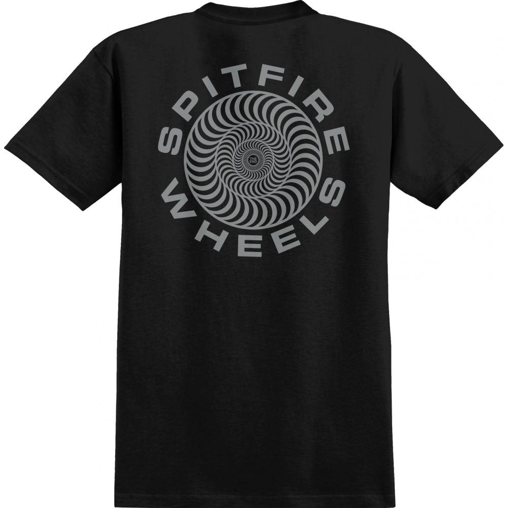 Spitfire Classic 87 Swirl T Shirt - Black/Silver Fleck