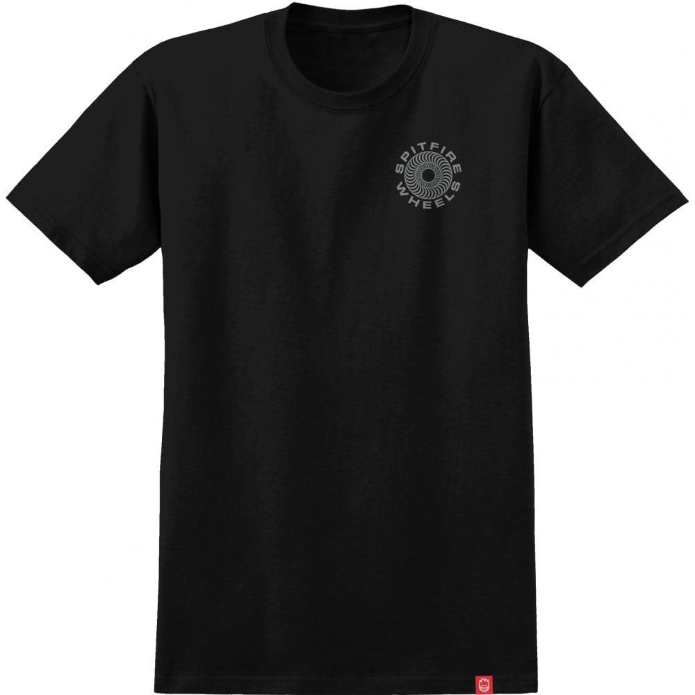 Spitfire Classic 87 Swirl T Shirt - Black/Silver Fleck