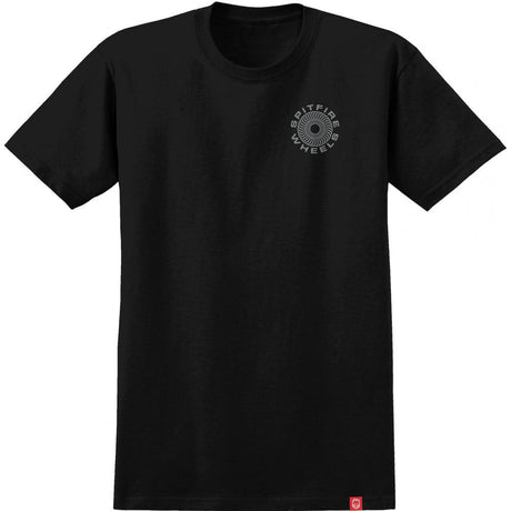 Spitfire Classic 87 Swirl T Shirt - Black/Silver Fleck