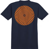 Spitfire Classic Swirl Overlay T Shirt - Midnight Navy/Orange/Silver Fleck