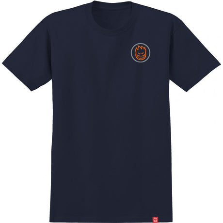 Spitfire Classic Swirl Overlay T Shirt - Midnight Navy/Orange/Silver Fleck