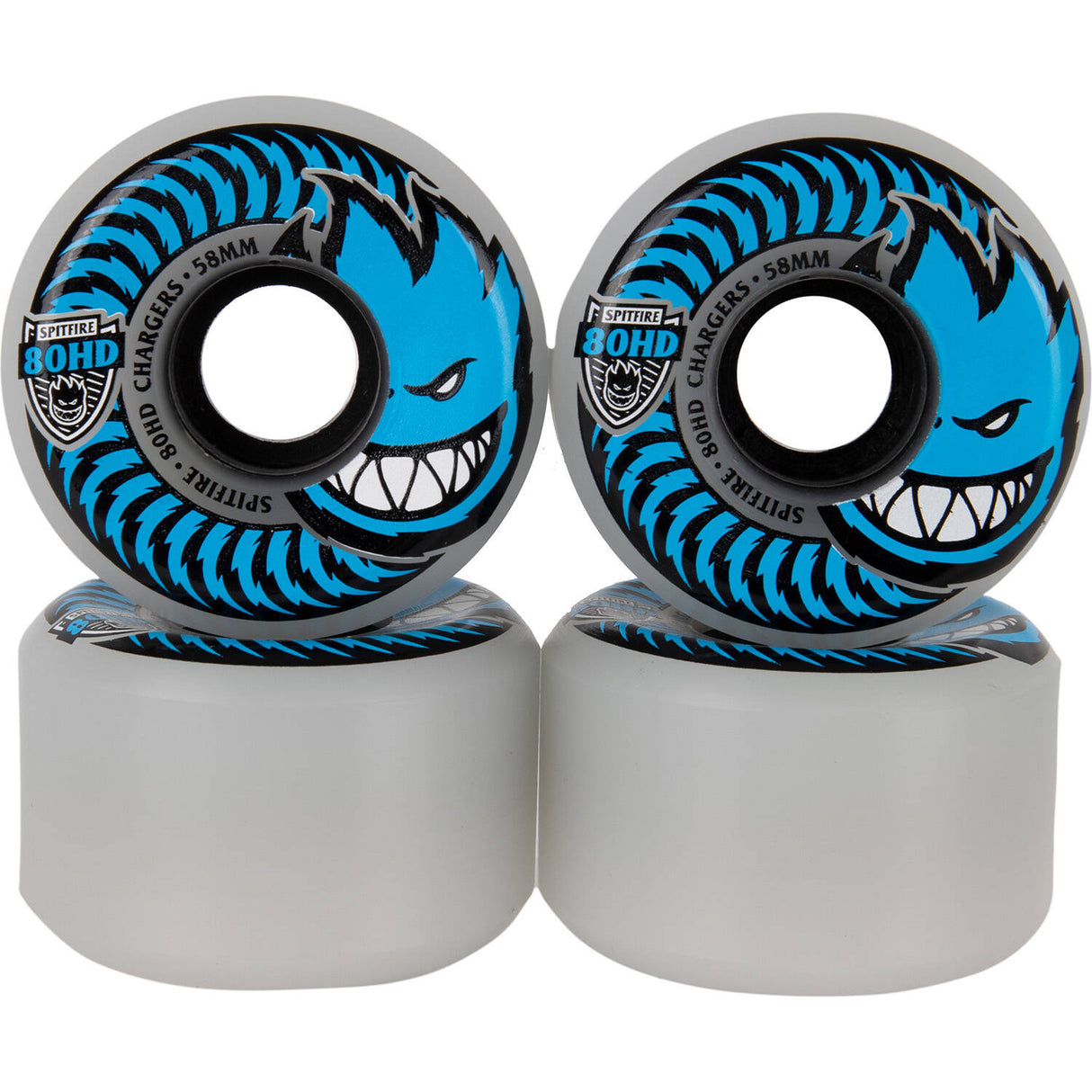 Spitfire Chargers Conical 80HD Soft Skateboard Wheels - Clear 58mm (Pack of 4)