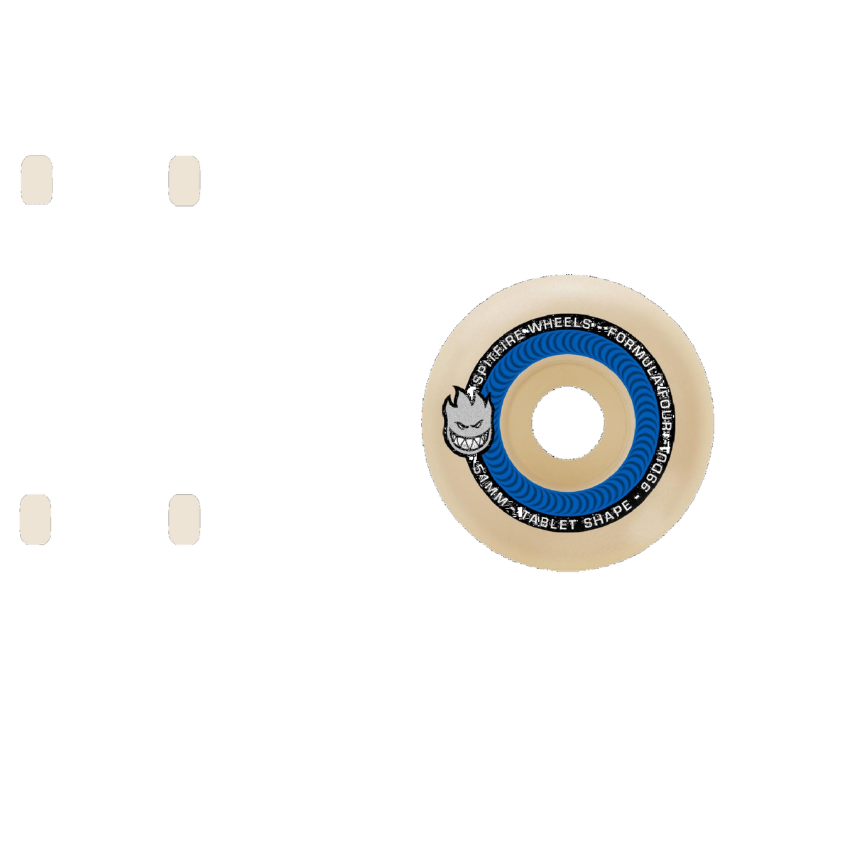 Spitfire Formula Four Tablet 99a Skateboard Wheels - White/Blue 54mm (Pack of 4)