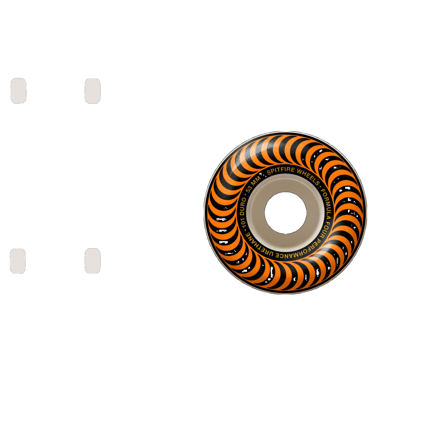 Spitfire Formula Four Classic 101a Skateboard Wheels - Orange 53mm (Pack of 4)