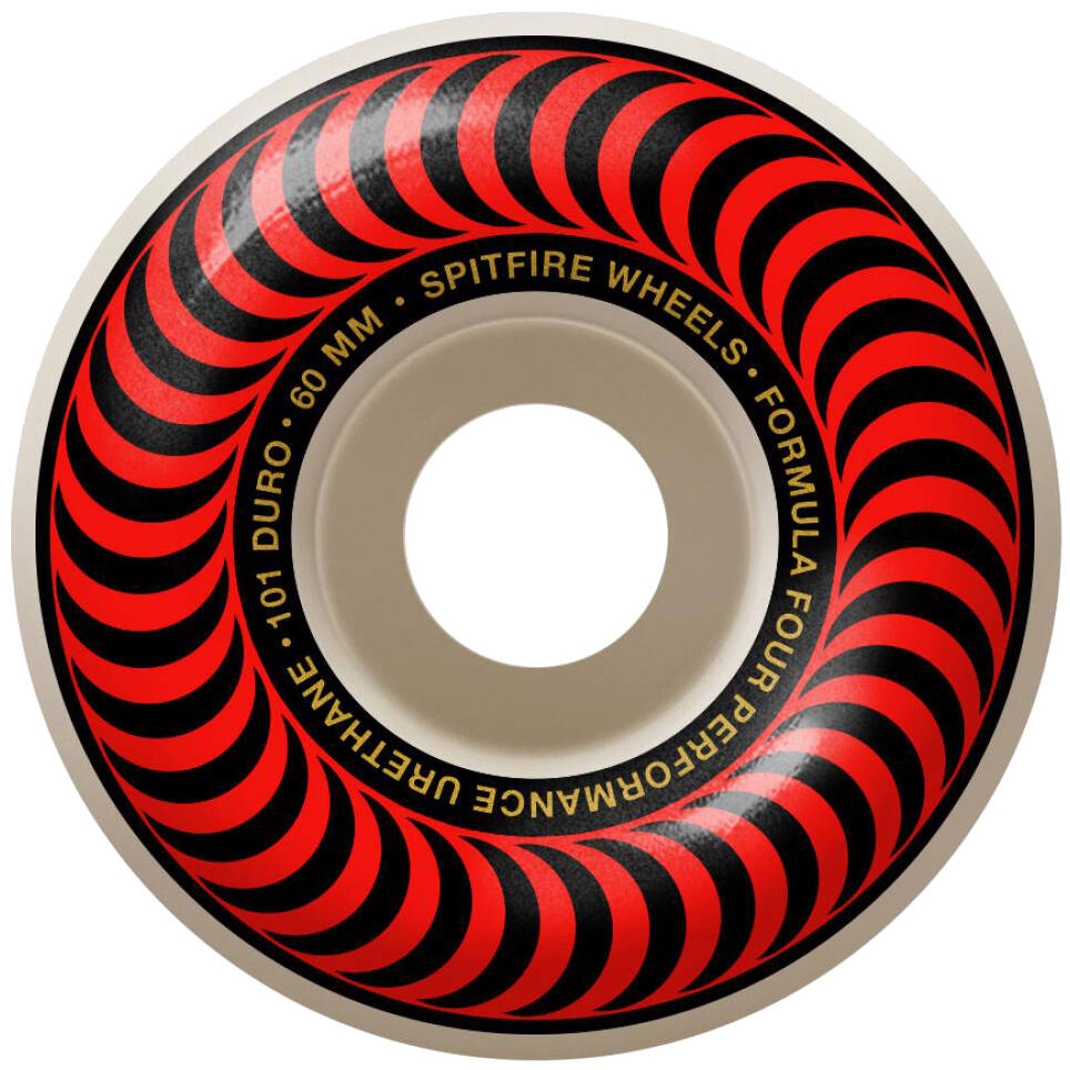 Spitfire Formula Four Classic 101a Skateboard Wheels - Red/Bronze 60mm (Pack of 4)