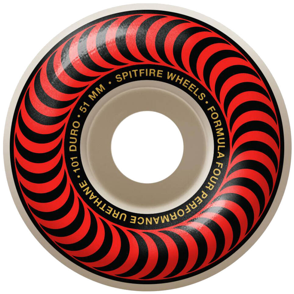 Spitfire Formula Four Classic 101a Skateboard Wheels - Red 51mm (Pack of 4)