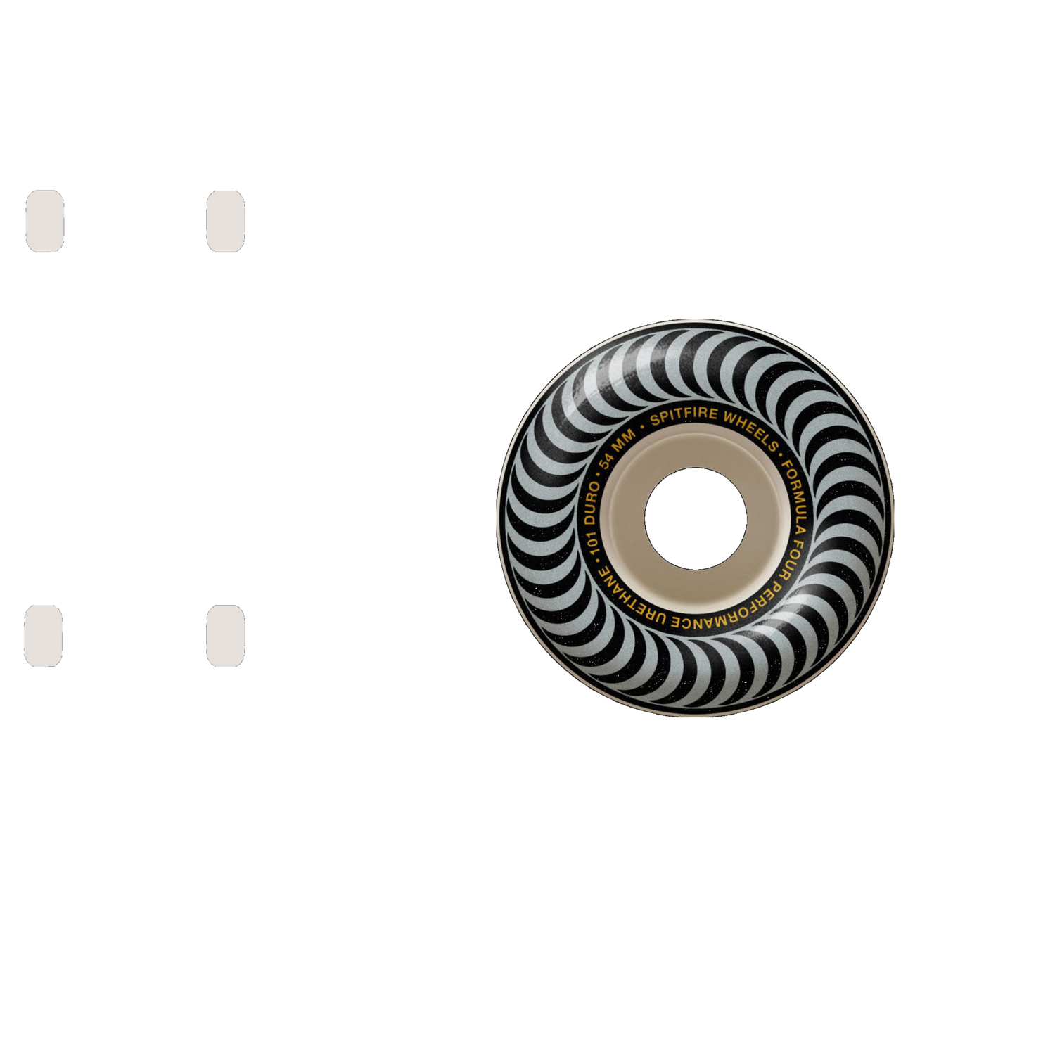 Spitfire Formula Four Classic 101a Skateboard Wheels - Silver 54mm (Pack of 4)