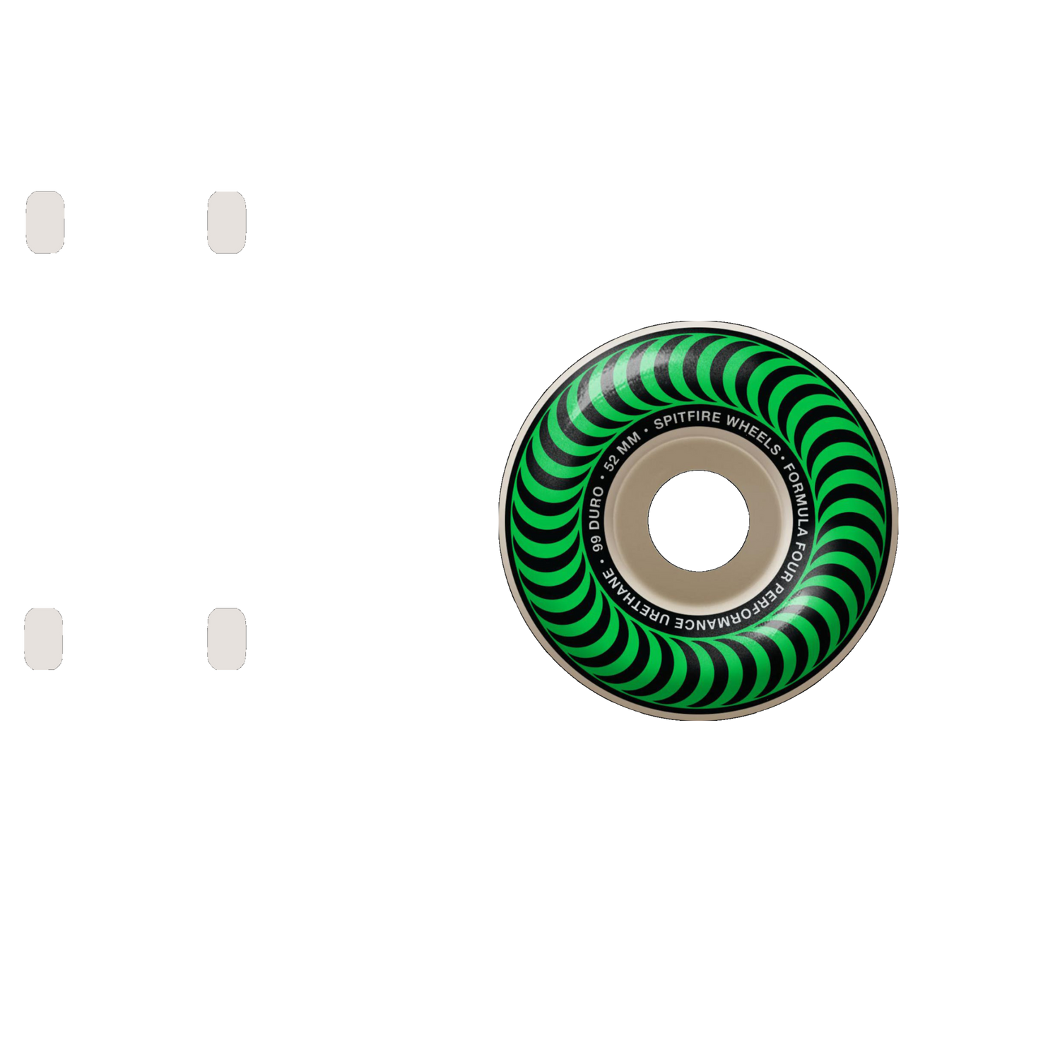 Spitfire Formula Four Classic 99a Skateboard Wheels - Green 52mm (Pack of 4)