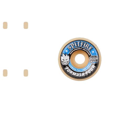 Spitfire Formula Four Conical Full 99D Skateboard Wheels - Blue 53mm (Pack of 4)