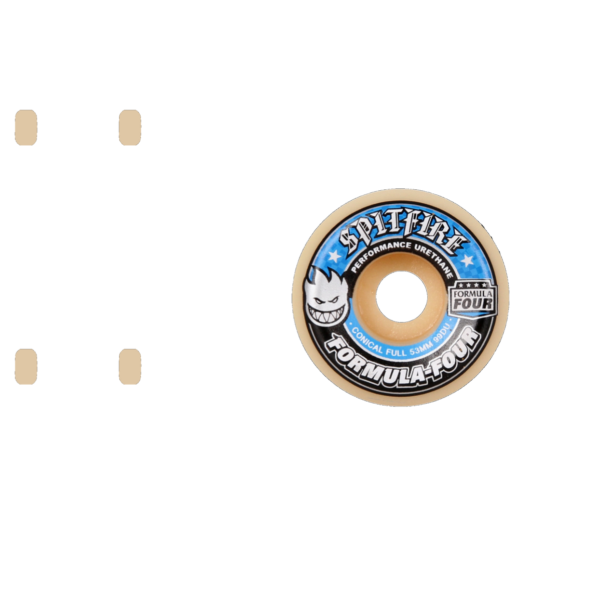 Spitfire Formula Four Conical Full 99D Skateboard Wheels - Blue 56mm (Pack of 4)