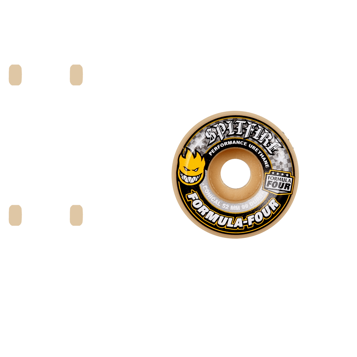 Spitfire Formula Four Conical 99D Skateboard Wheels - Yellow 52mm (Pack of 4)