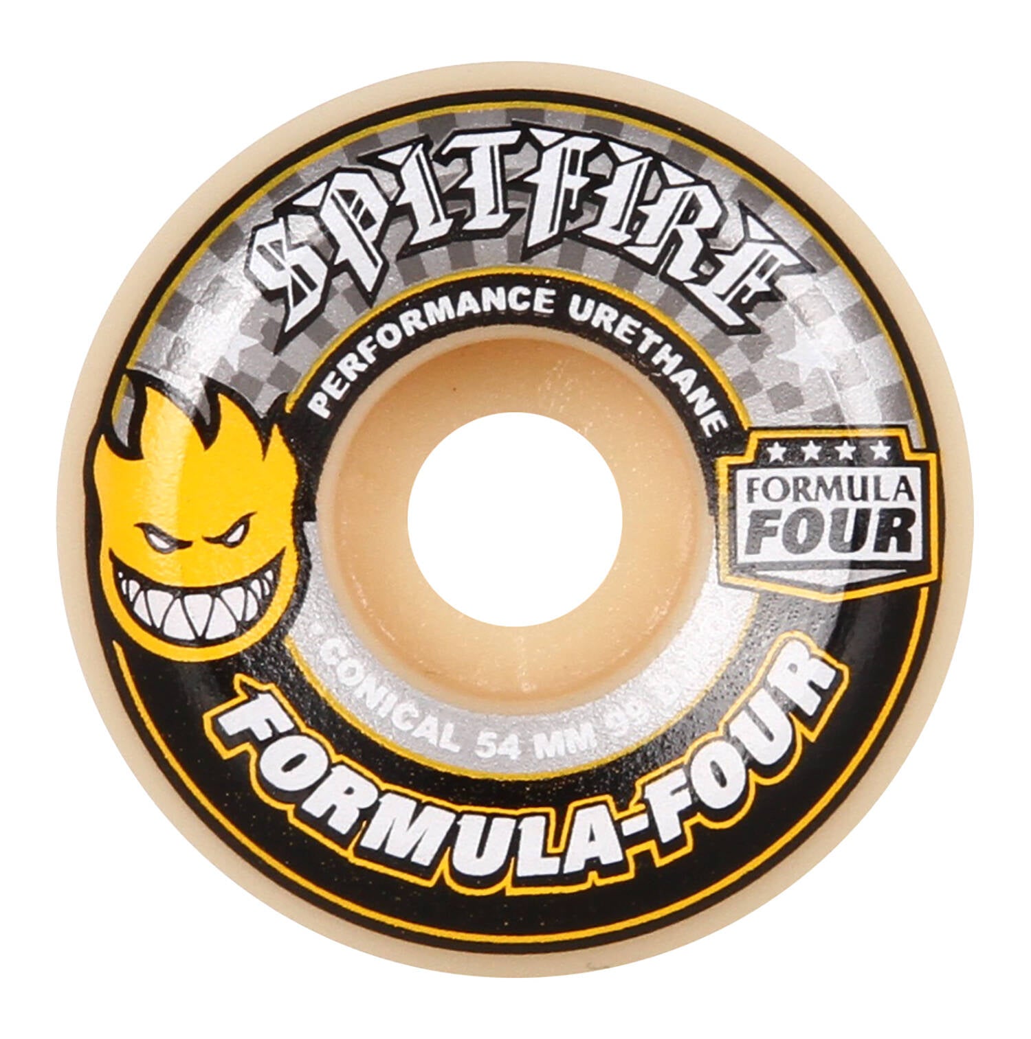 Spitfire Formula Four Conical 99D Skateboard Wheels - Yellow 54mm (Pack of 4)