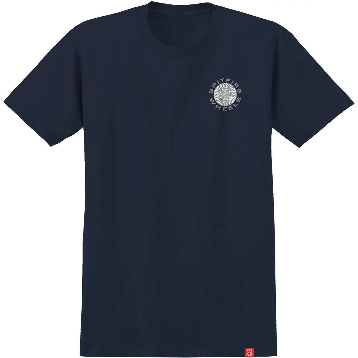 Spitfire Classic 87' Swirl T Shirt - Navy/Sliver Fleck & White