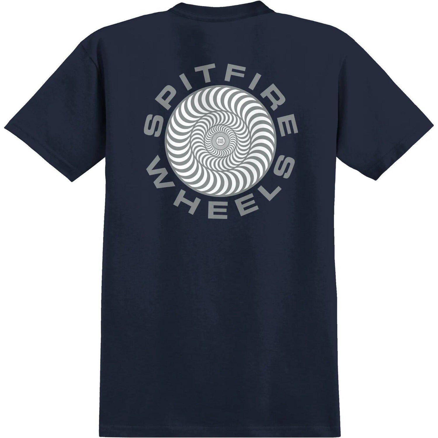 Spitfire Classic 87' Swirl T Shirt - Navy/Sliver Fleck & White