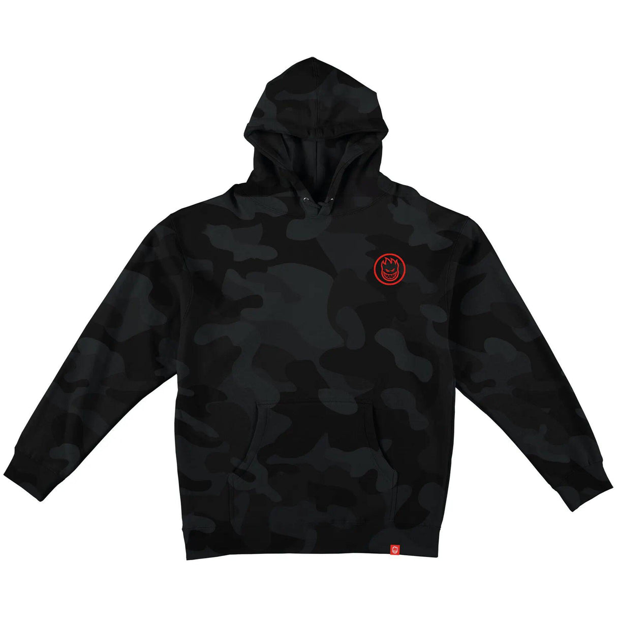 Spitfire Classic Swirl Hoodie - Black Camo/Red