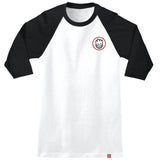 Spitfire Classic Swirl Overlay Raglan T Shirt - White/Black/Red & Black