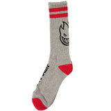 Spitfire Heads Up Socks - Heather Grey/Dark Red/Black