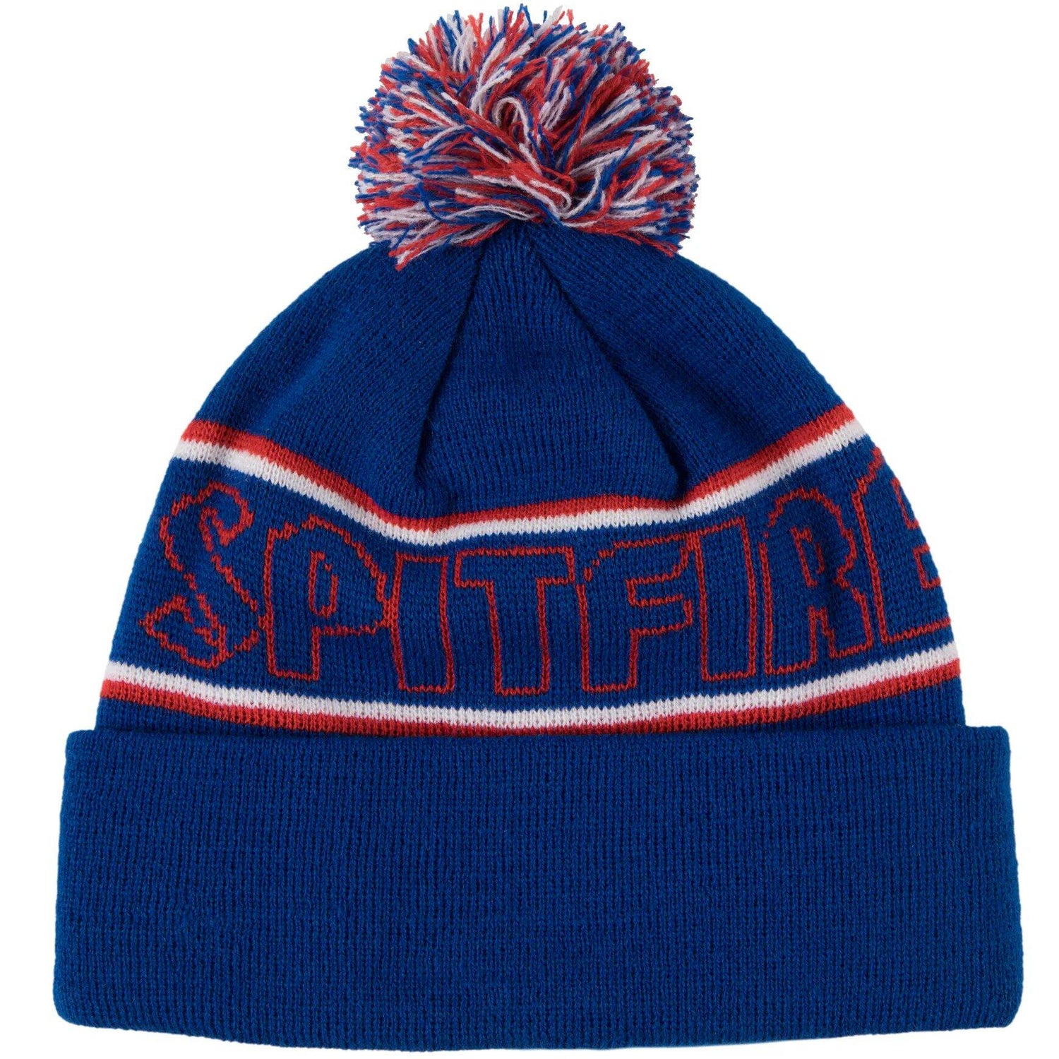 Spitfire Hombre Pom Beanie - Blue/Red/White