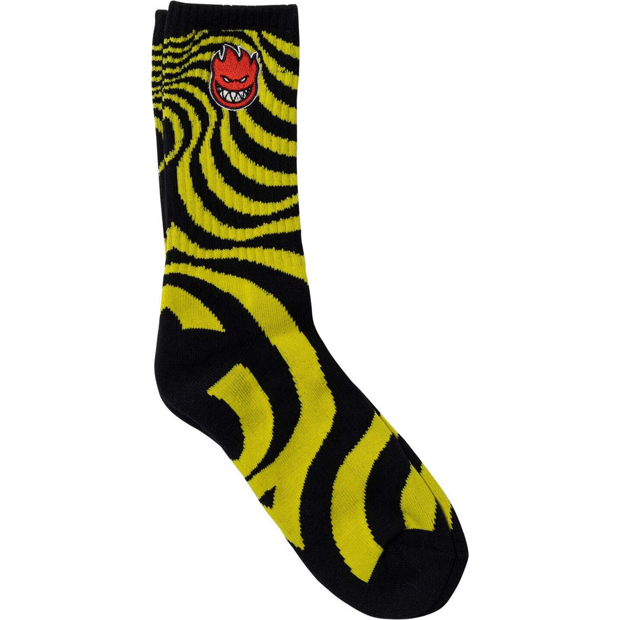 Spitfire Bighead Fill Emb Swirl Socks - Yellow/Black