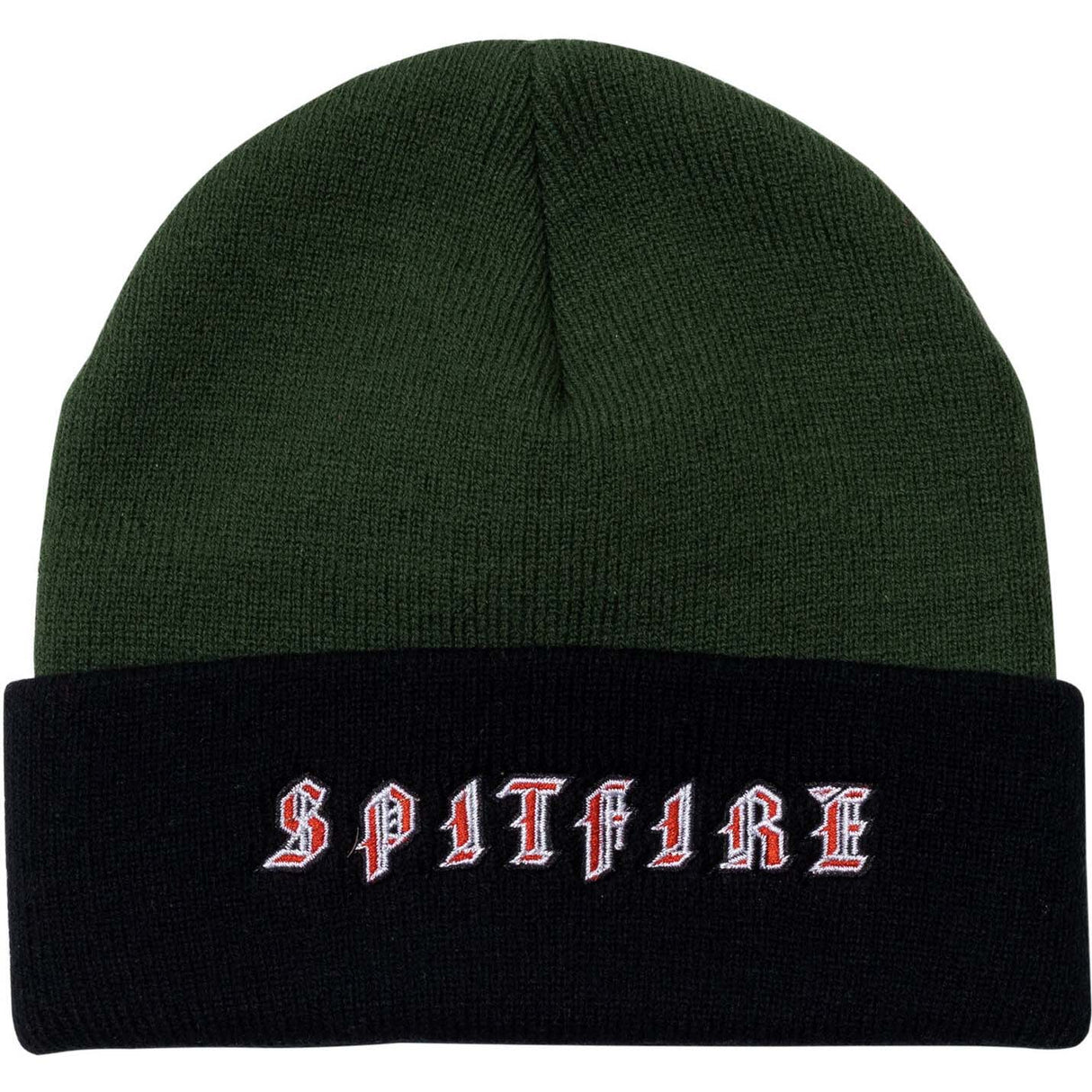 Spitfire Old E Beanie - Dark Green/Black/Red