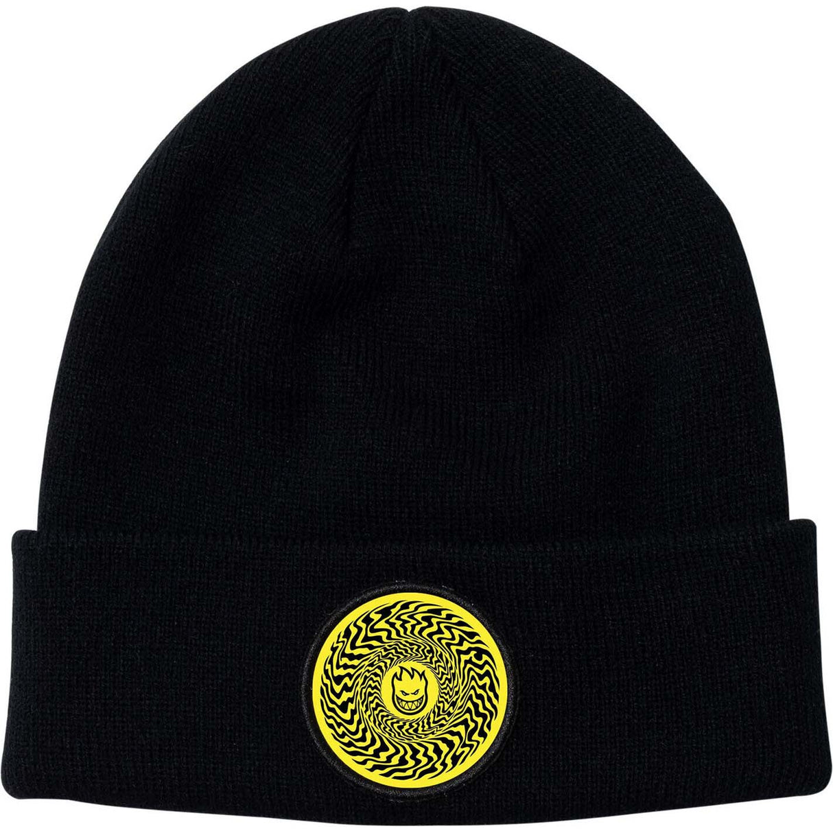 Spitfire Swirled Classic Patch Beanie - Black/Yellow