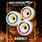 Spitfire Formula Four 93 Radials Skateboard Wheels - White 54mm