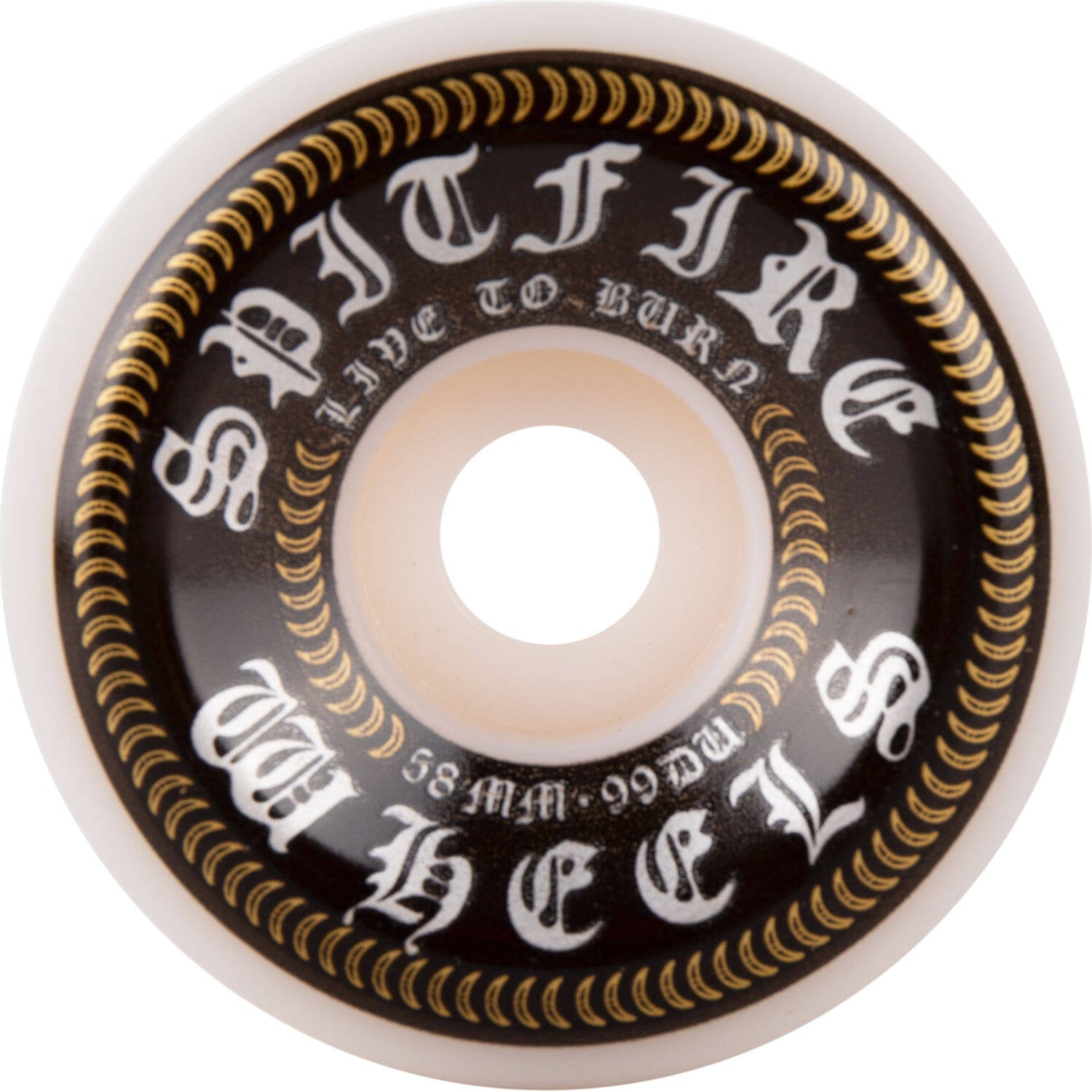 Spitfire Blackleter OG Classic 99DU Skateboard Wheels - White 58mm (Pack of 4)