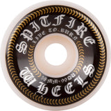 Spitfire Blackleter OG Classic 99DU Skateboard Wheels - White 58mm (Pack of 4)