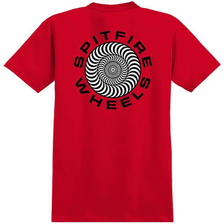 Spitfire Classic 87' Swirl T Shirt - Red/Black/White