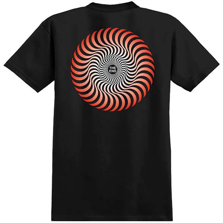 Spitfire Classic Swirl Fade T Shirt - Black/Red/White