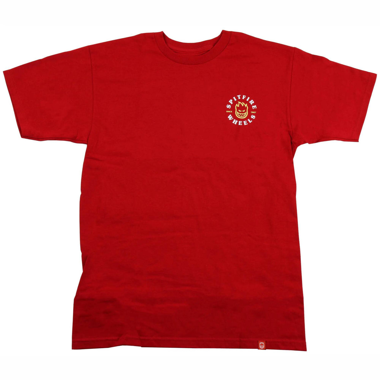 Spitfire Bighead Classic T Shirt - Cardinal/White/Yellow
