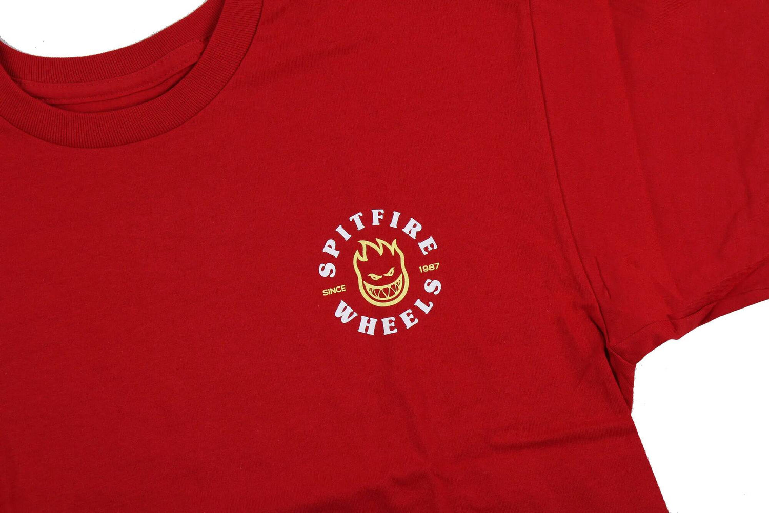 Spitfire Bighead Classic T Shirt - Cardinal/White/Yellow