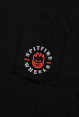 Spitfire Bighead Classic Pocket T Shirt - Black/Red/Grey