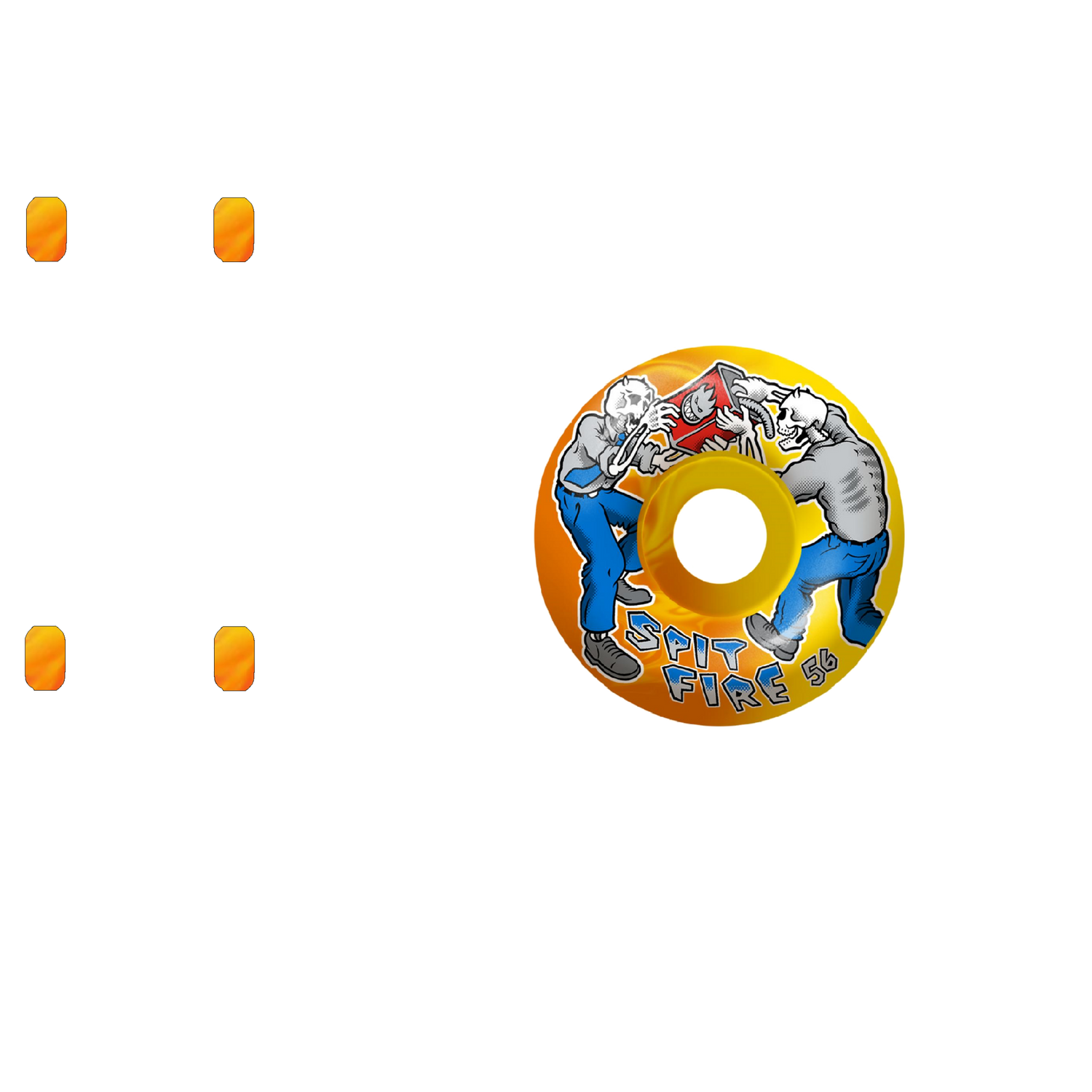Spitfire Firefight Classics 99 Skateboard Wheels - Yellow/Orange 54mm