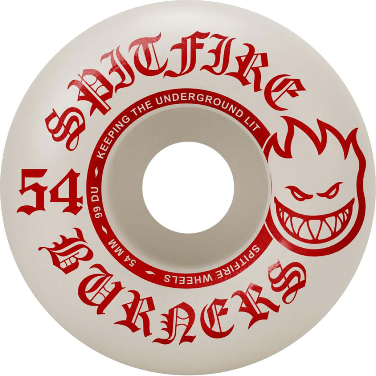 Spitfire Burner Skateboard Wheels - White 54mm