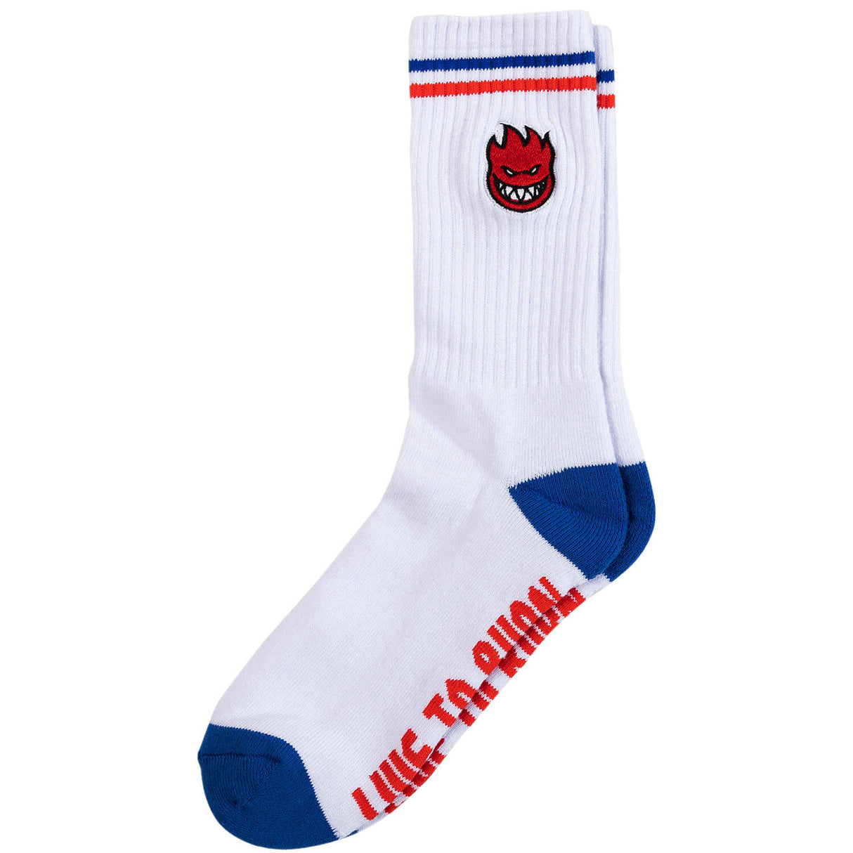 Spitfire Bighead Fill Emb Socks - White/Red/Blue
