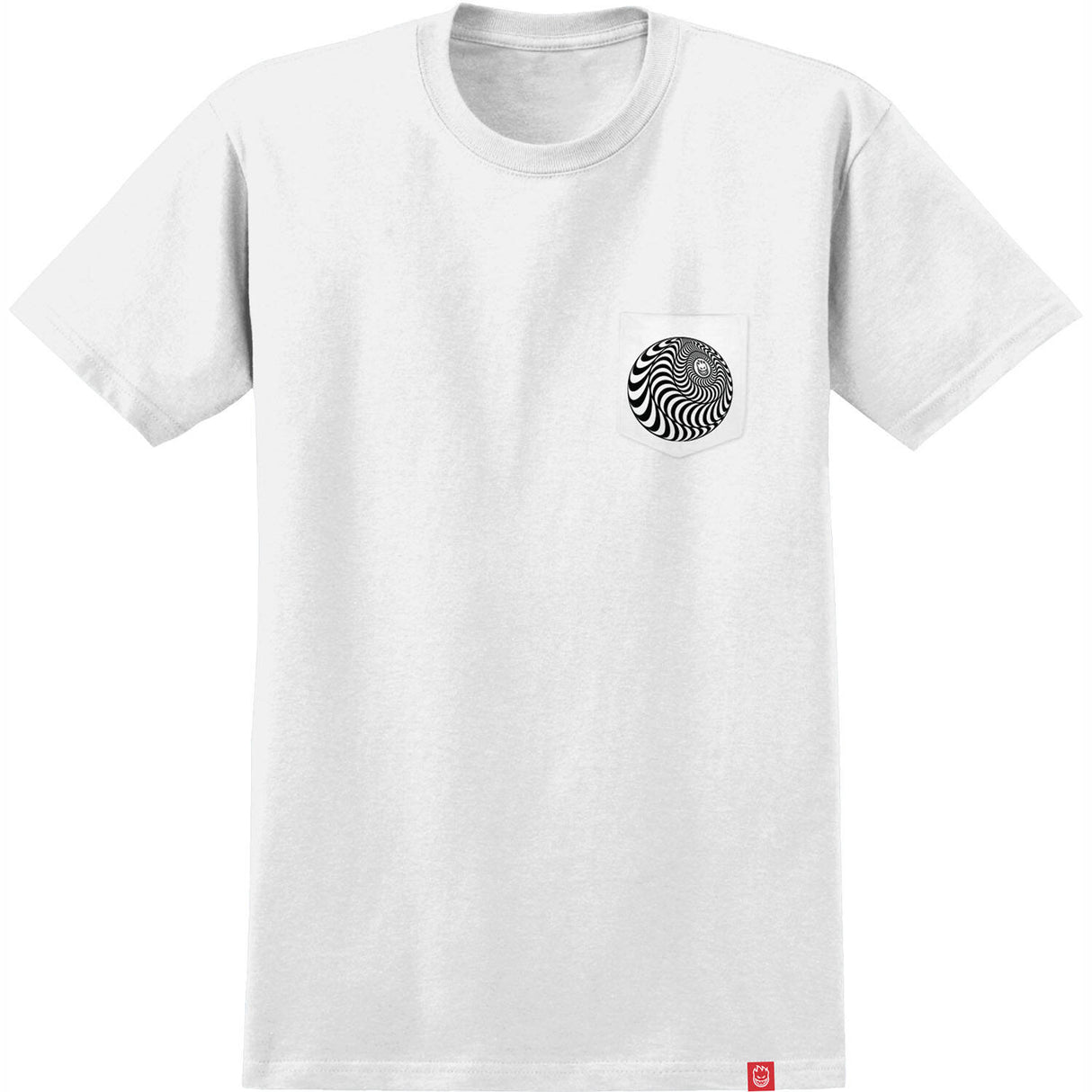 Spitfire Skewed Classic T Shirt - White/Black/Red
