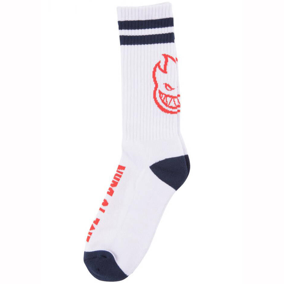 Spitfire Heads Up Socks - White/Navy/Red
