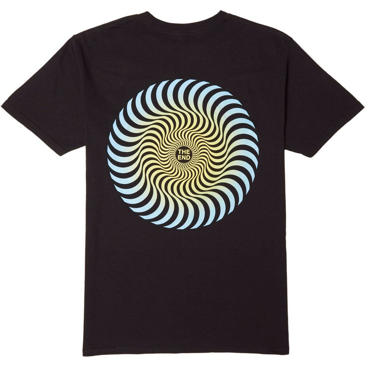 Spitfire Classic Swirl Fade T Shirt - Black/Blue/Yellow Fade