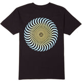 Spitfire Classic Swirl Fade T Shirt - Black/Blue/Yellow Fade