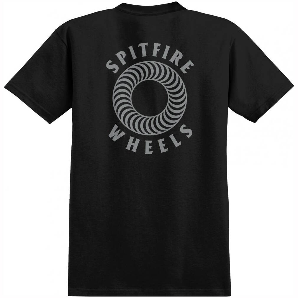 Spitfire Hollow Classic Pocket T Shirt - Black/Silver Fleck