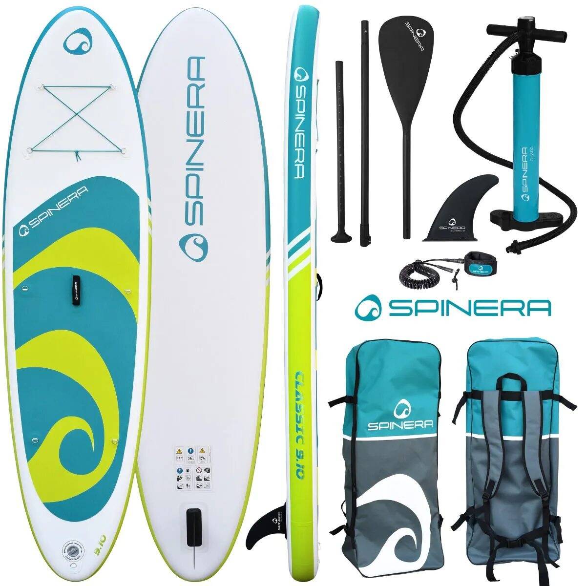 Spinera Classic iSUP w/Paddle, Pump, Leash, Bag - 9ft10