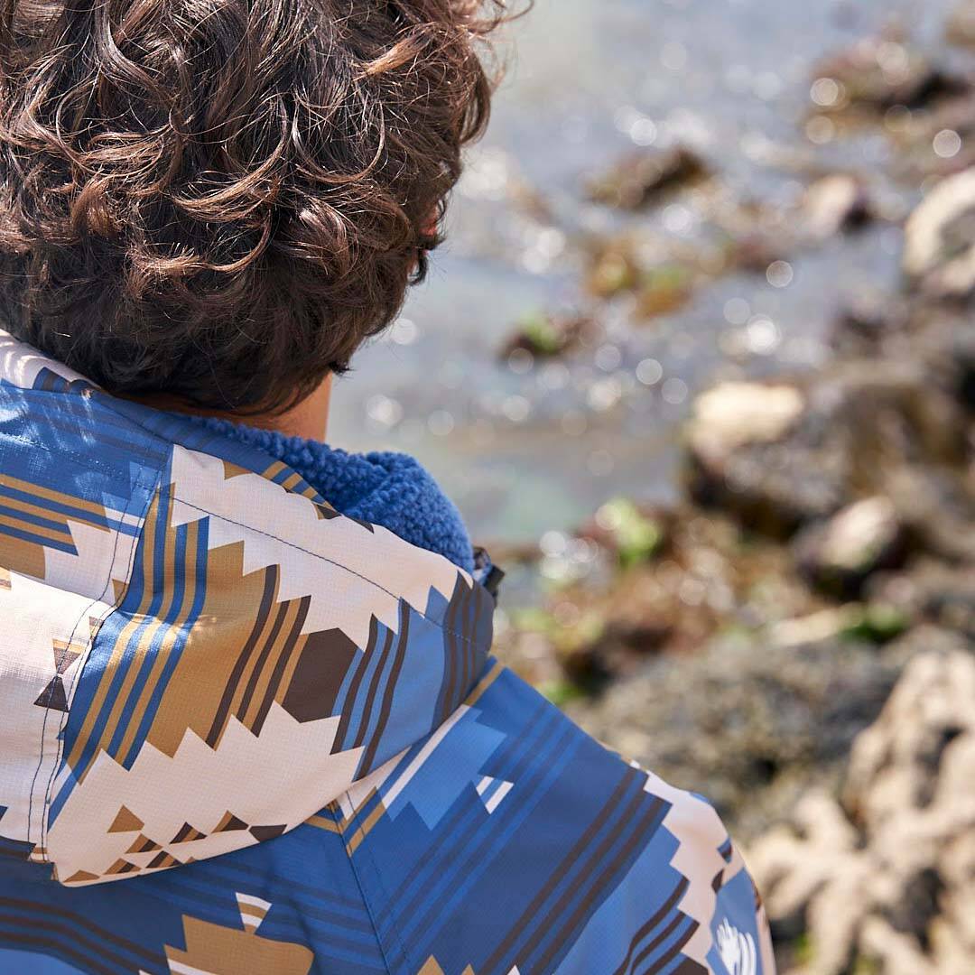 Saltrock Four Seasons Waterproof Changing Robe - Dark Blue Aztek