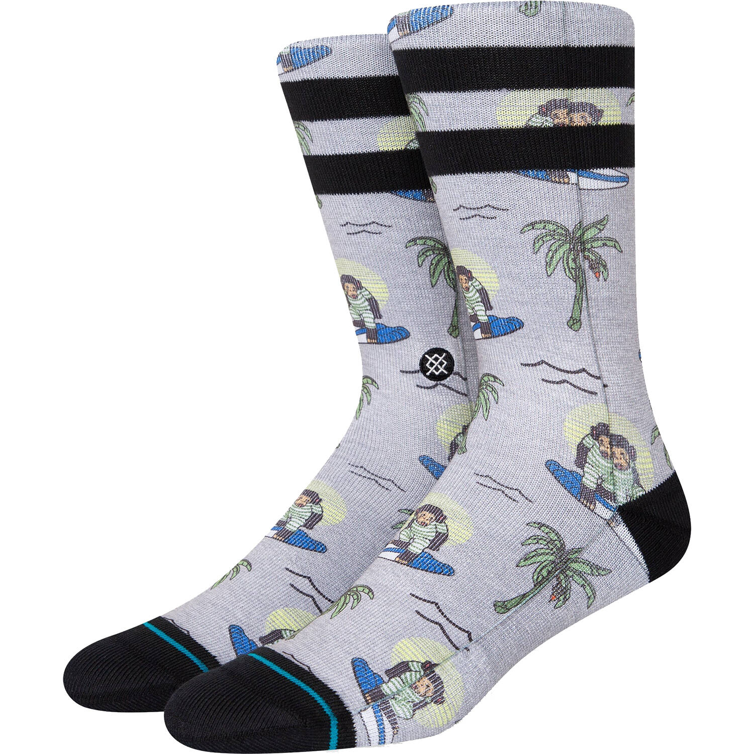 Stance Surfing Monkey Socks - Grey